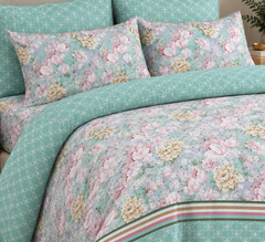 Mint Magnolia Garden Duvet Set