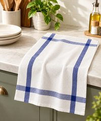 Windowpane Check Waffle Kitchen Towel