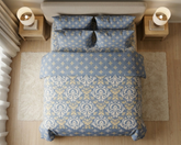 Azure Damask Bedsheet Set