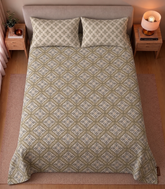 Olive Tile Trellis Bedsheet Set