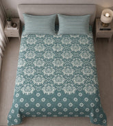 Teal Ikat Damask Bedsheet Set