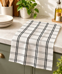 Charcoal Plaid Waffle Kitchen Towel
