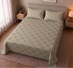 Olive Tile Trellis Bedsheet Set