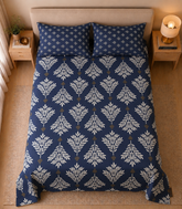 Indigo Lattice - Bedsheet Set