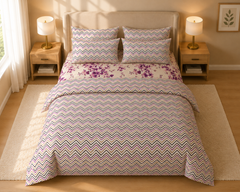 Violet Chevron Duvet Set