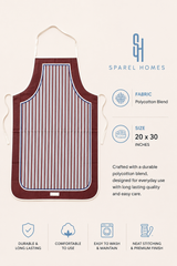Burgundy Stripe Kitchen Apron