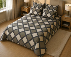 Charcoal Trellis - Bedsheet set