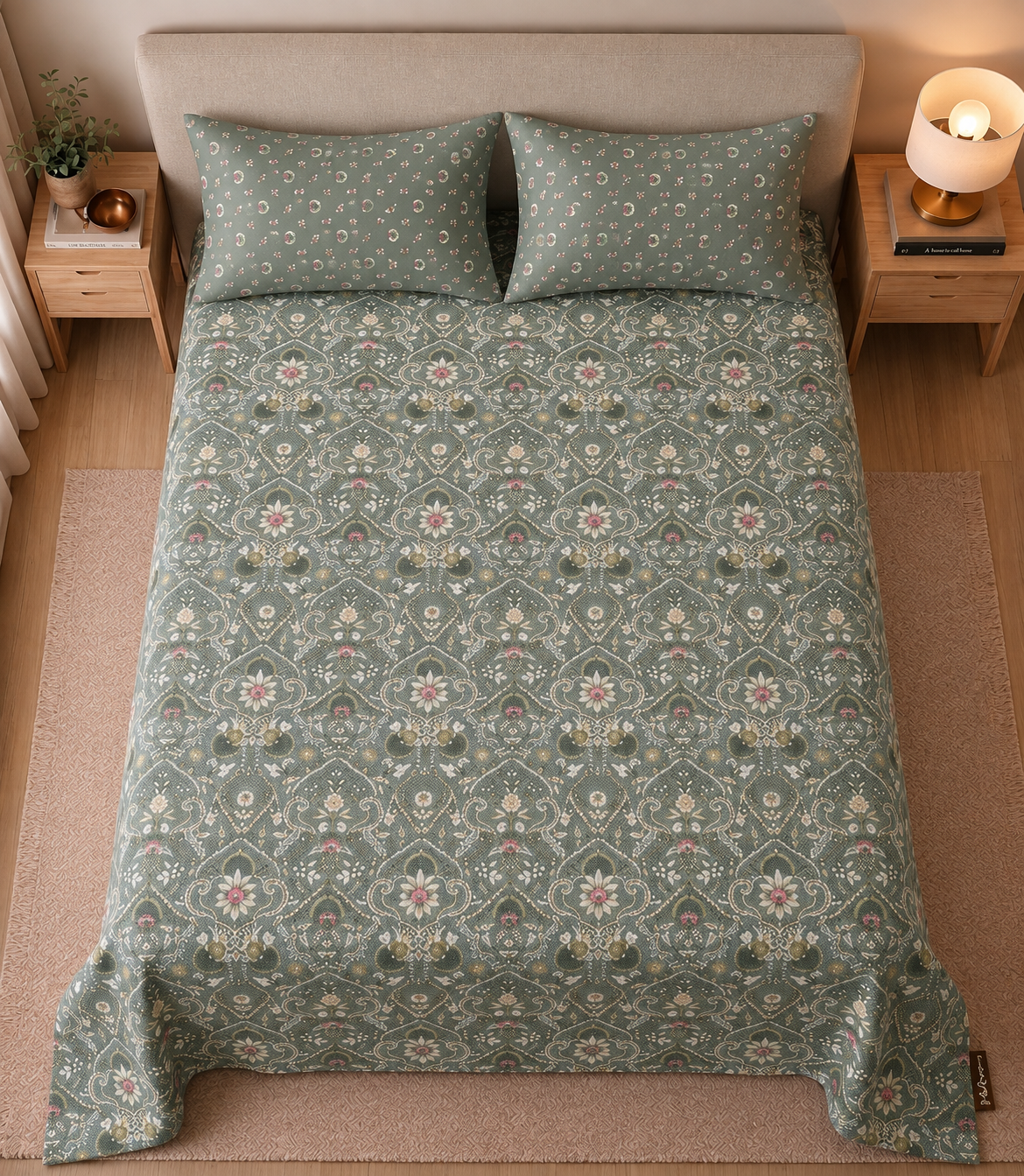Sage Paisley Medallion Bedsheet Set