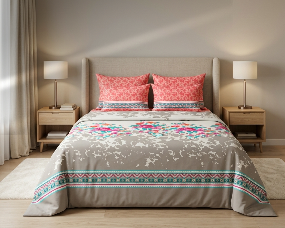 Coral Bazaar Bedsheet Set