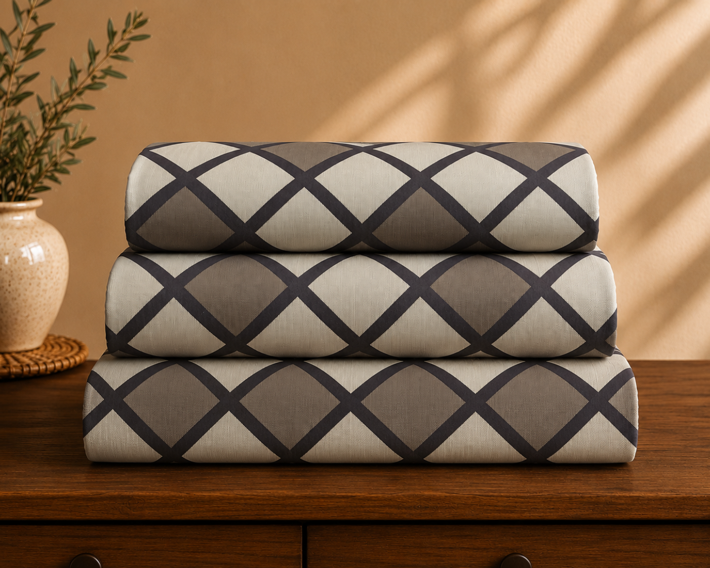 Charcoal Trellis - Bedsheet set