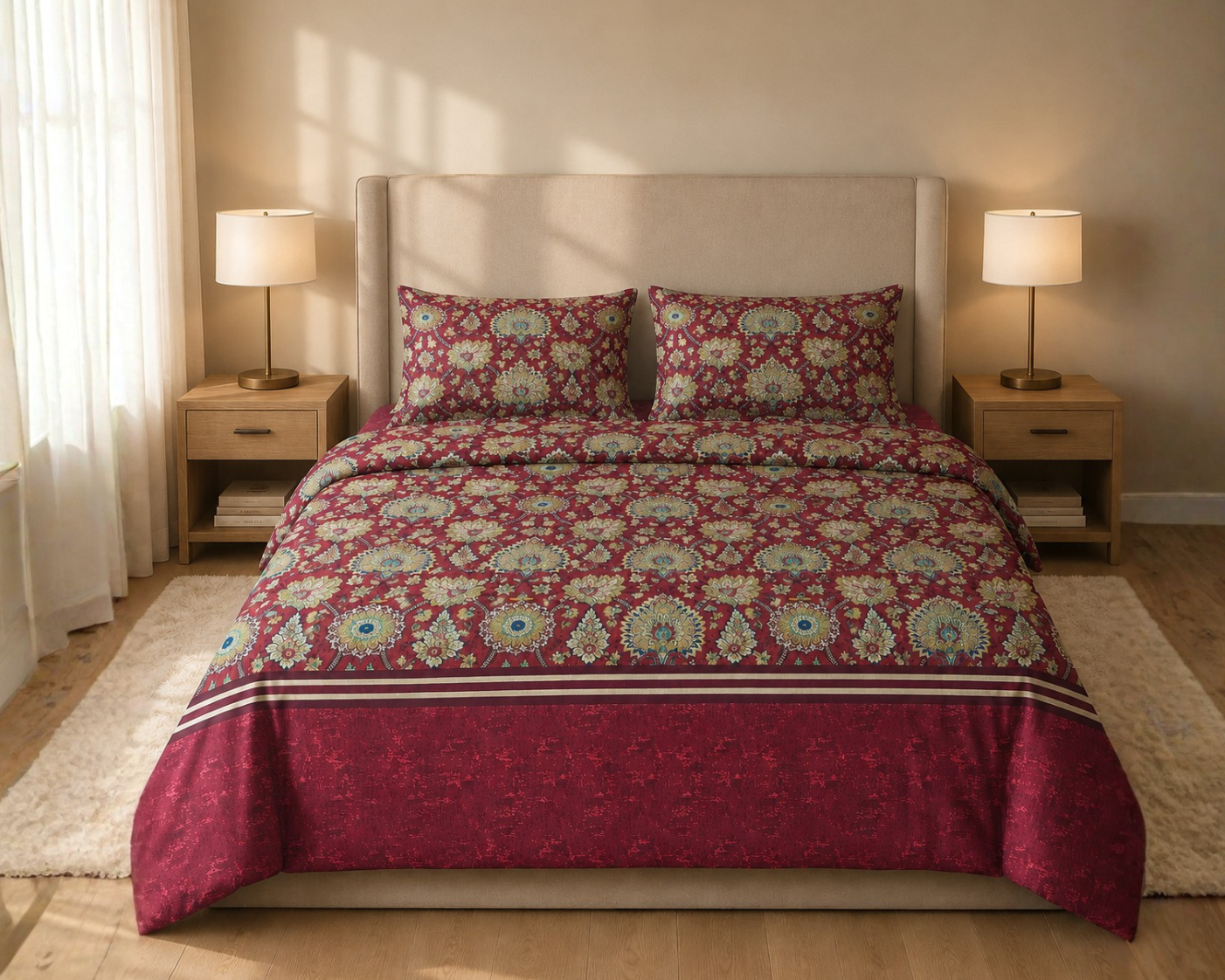 Crimson Medallion Duvet Set