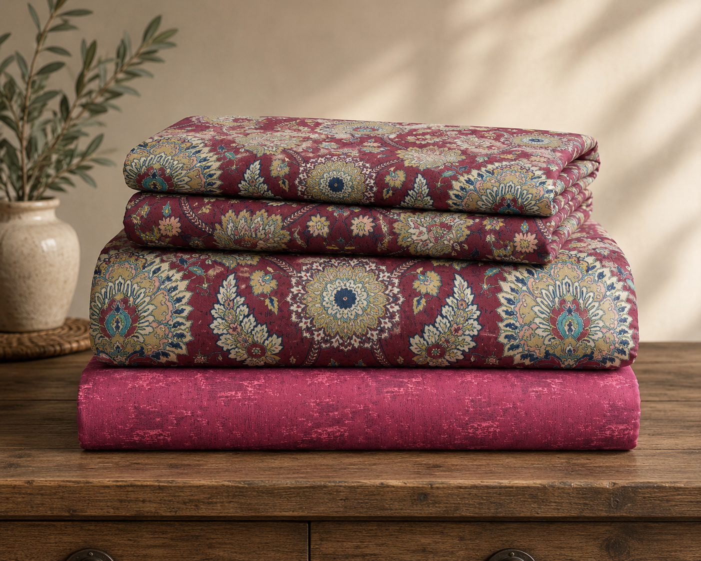 Crimson Medallion Duvet Set