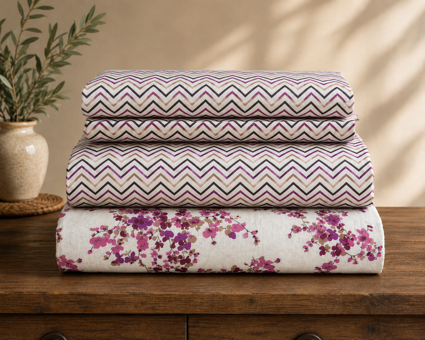 Violet Chevron Duvet Set