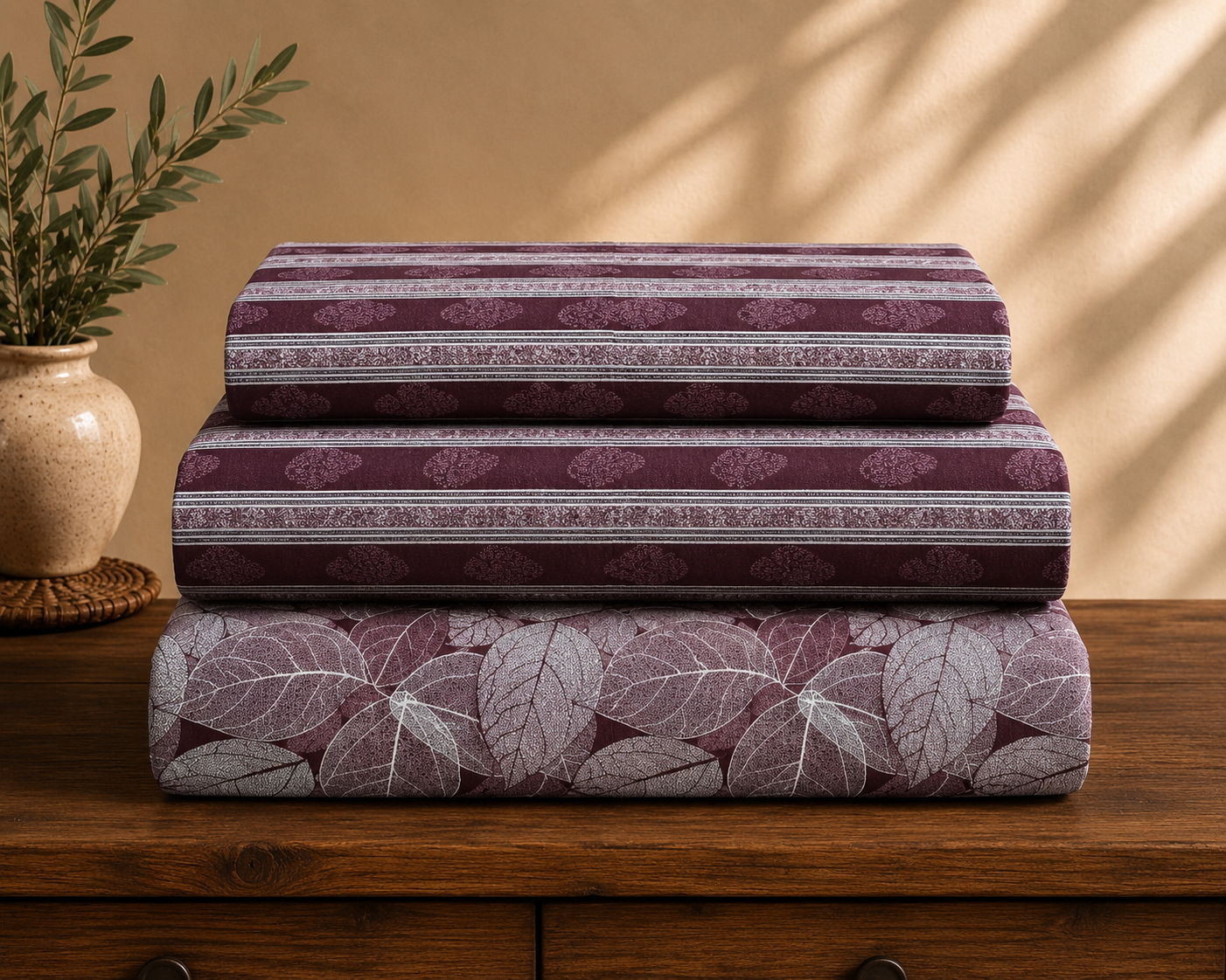 Merlot Foliage - Bedsheet set
