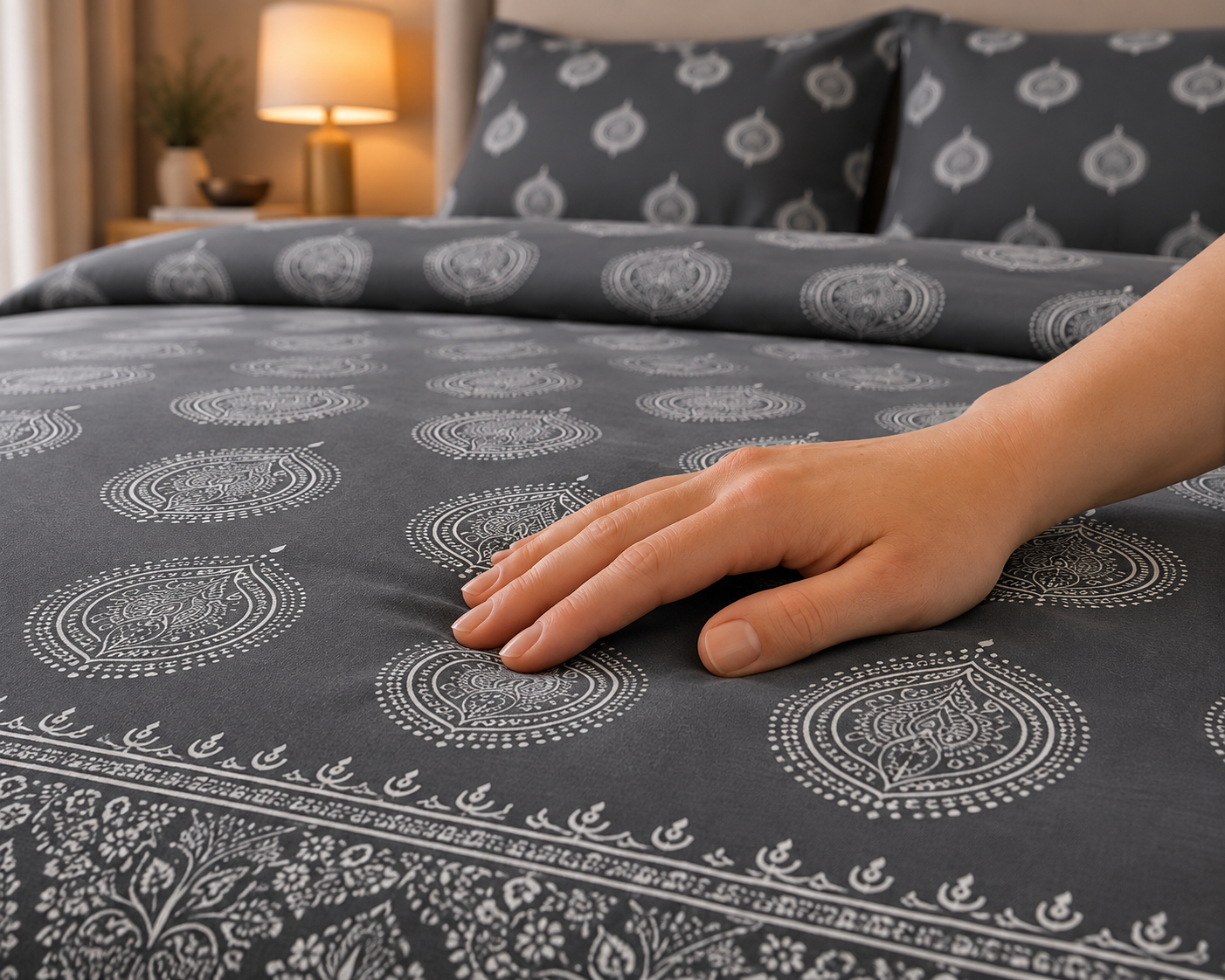 Charcoal Medallion - Bedsheet set