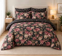 Noir Rose Bouquet Duvet Set