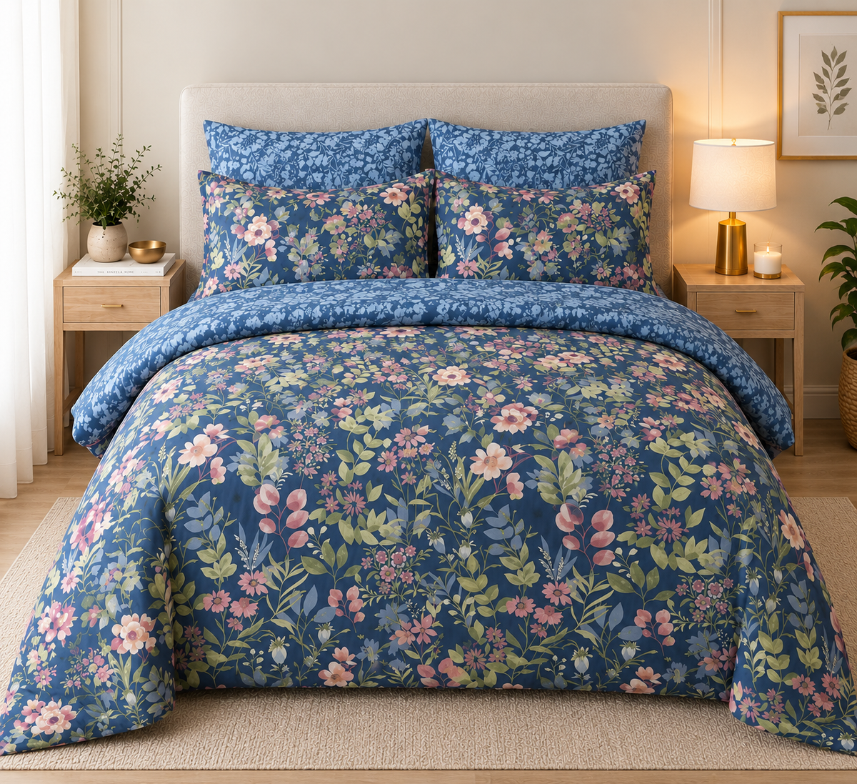 Navy Floral Duvet Set — Bring the Garden Indoors