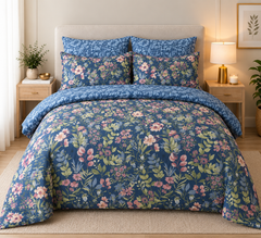 Navy Floral Duvet Set — Bring the Garden Indoors