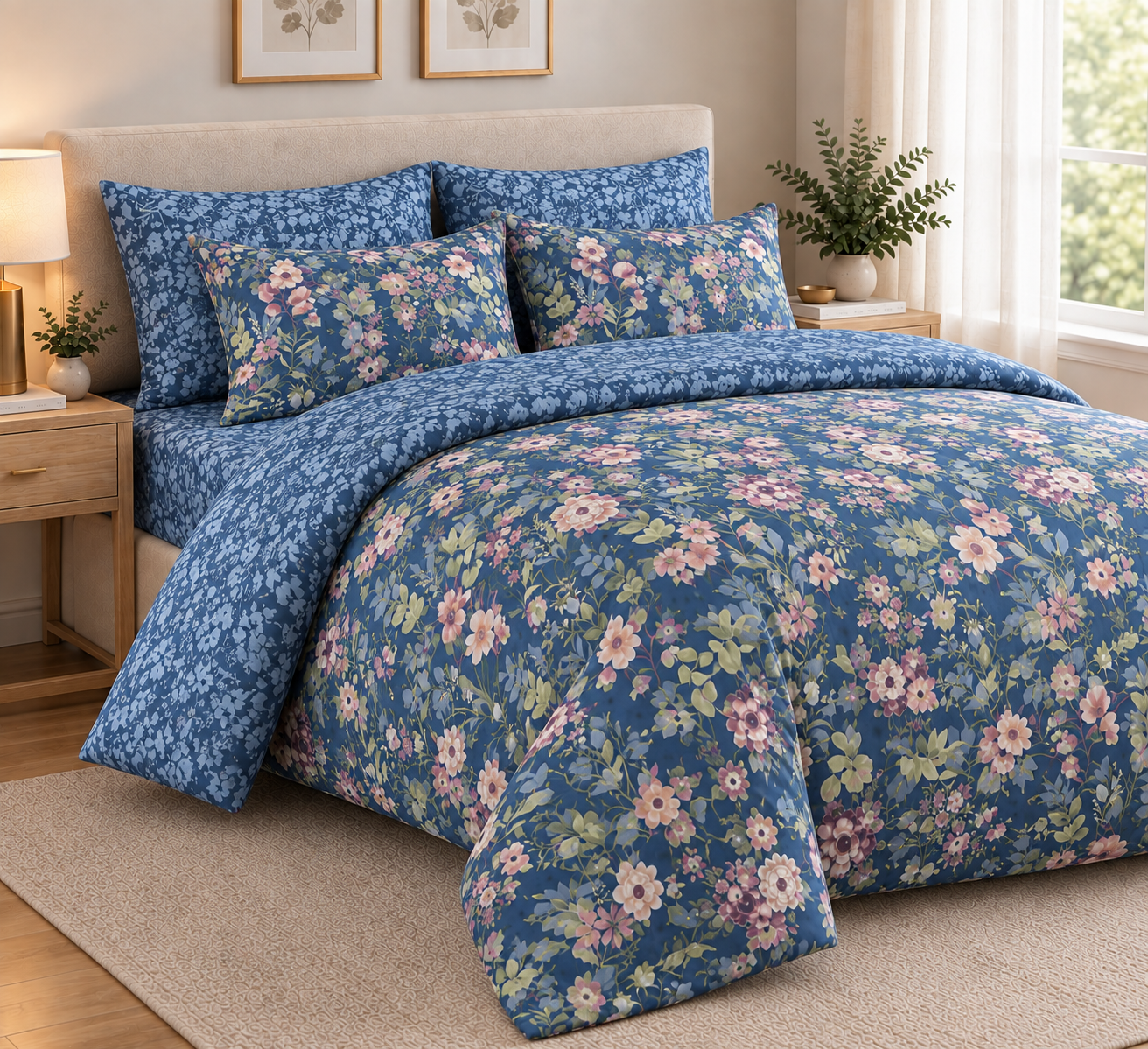 Navy Floral Duvet Set — Bring the Garden Indoors