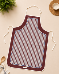 Burgundy Stripe Kitchen Apron