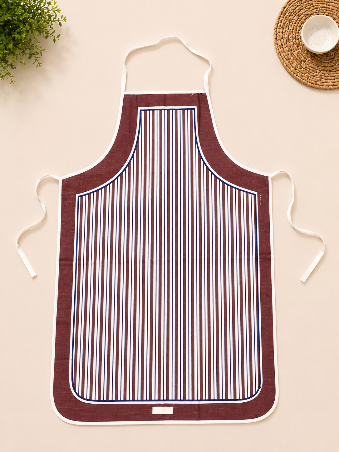 Burgundy Stripe Kitchen Apron