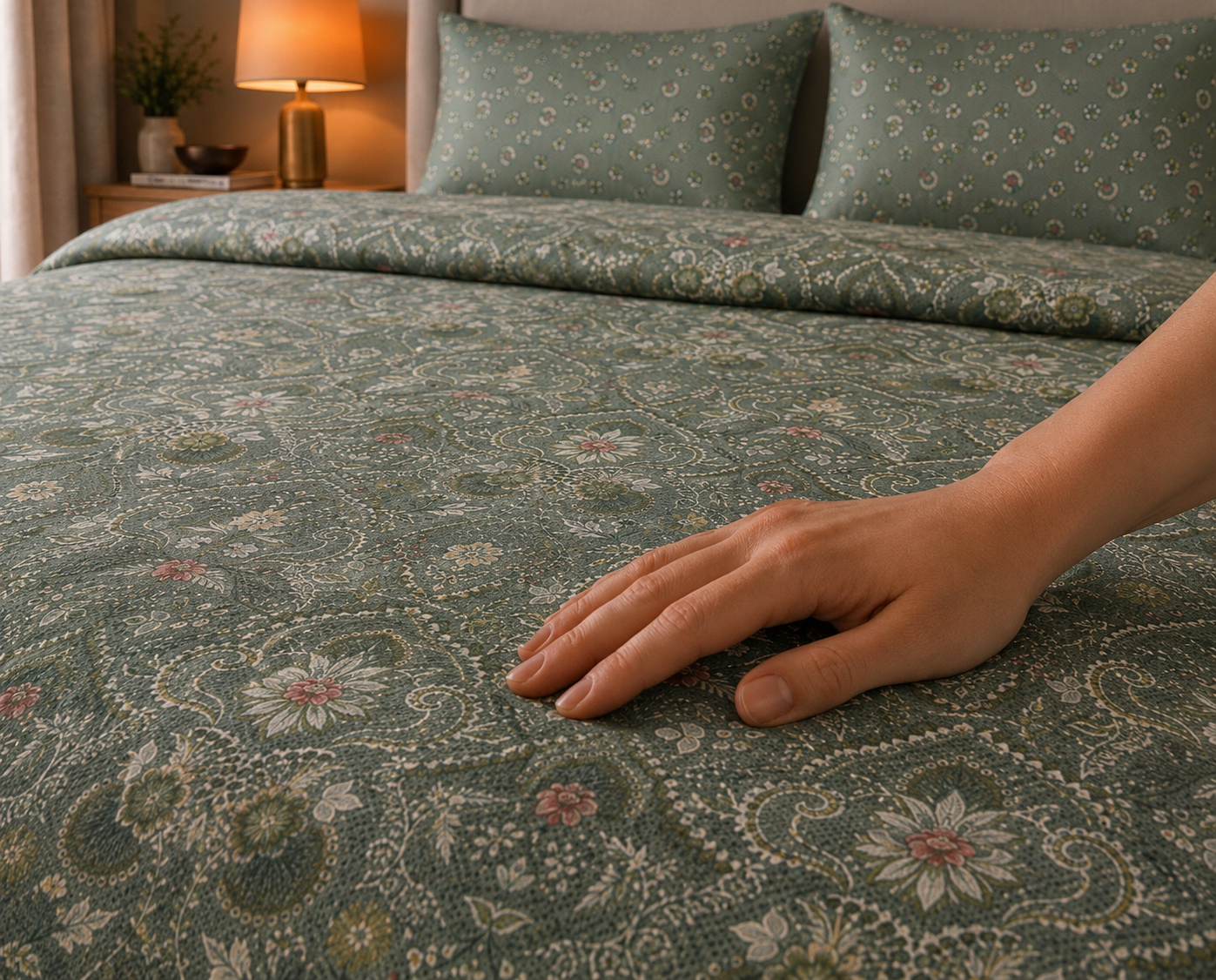 Sage Paisley Medallion Bedsheet Set