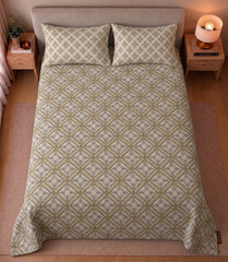 Olive Tile Trellis Bedsheet Set