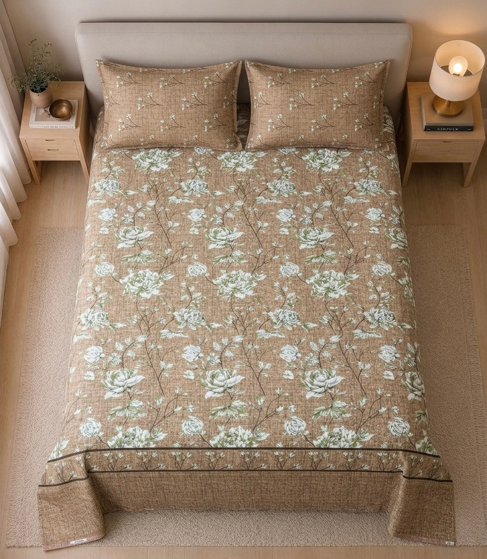 Ivory Rosevine - Bedsheet set