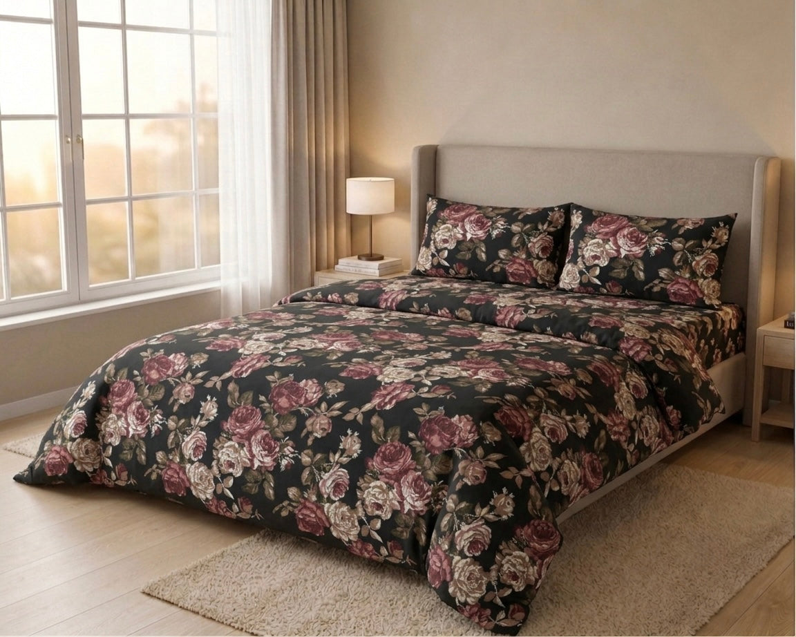 Midnight Rose Garden - Bedsheet set