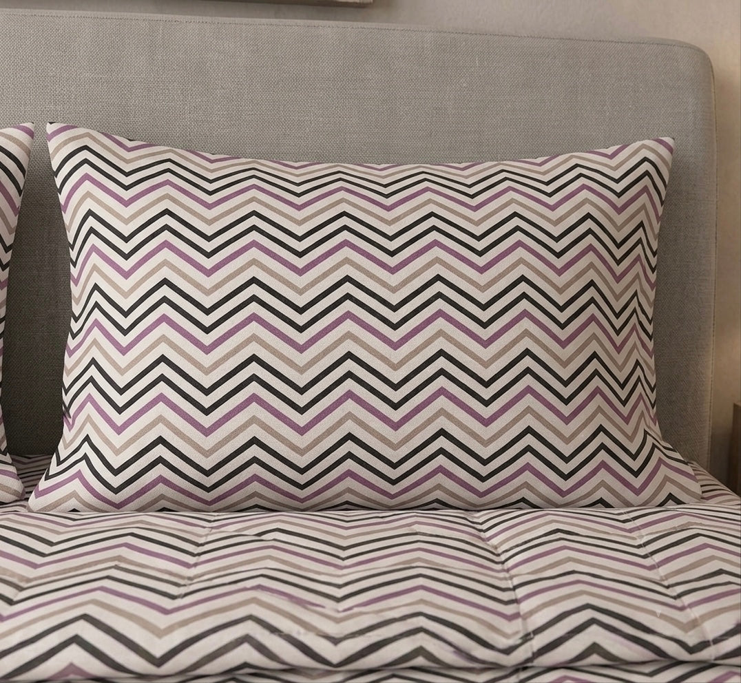 Plum Zigzag - Bedsheet set