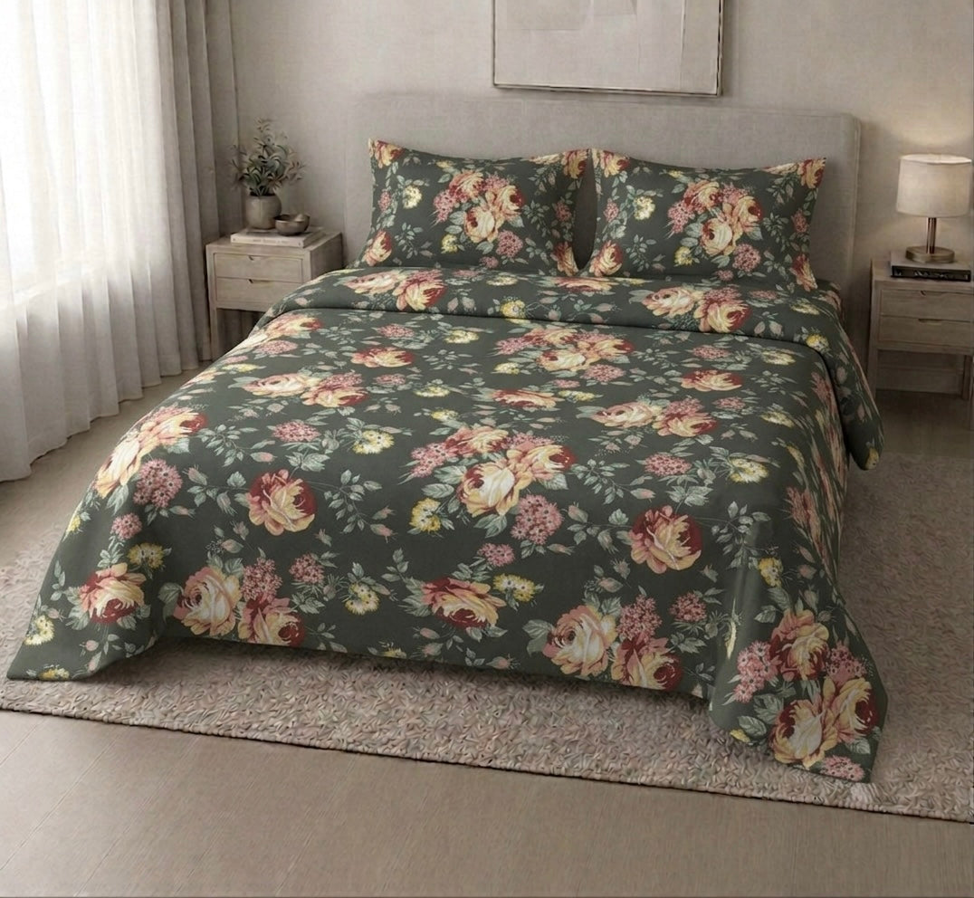Sunset Rose Bouquet - Bedsheet set