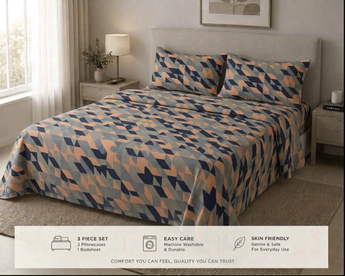 Terracotta Fragment - Bedsheet set