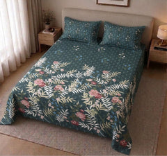Teal Botanica Bedsheet Set