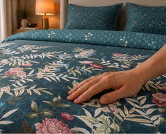 Teal Botanica Bedsheet Set