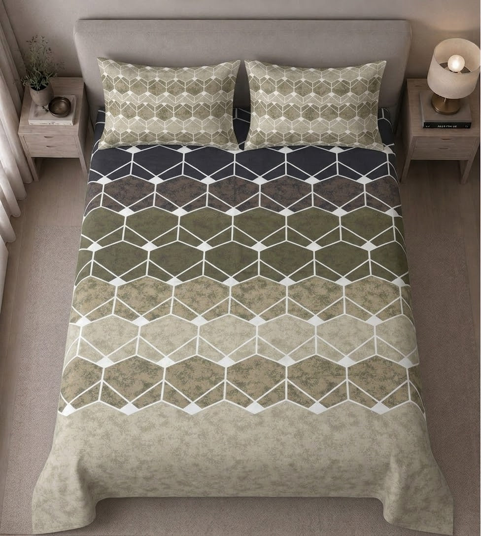 Olive Honeycomb Bedsheet Set