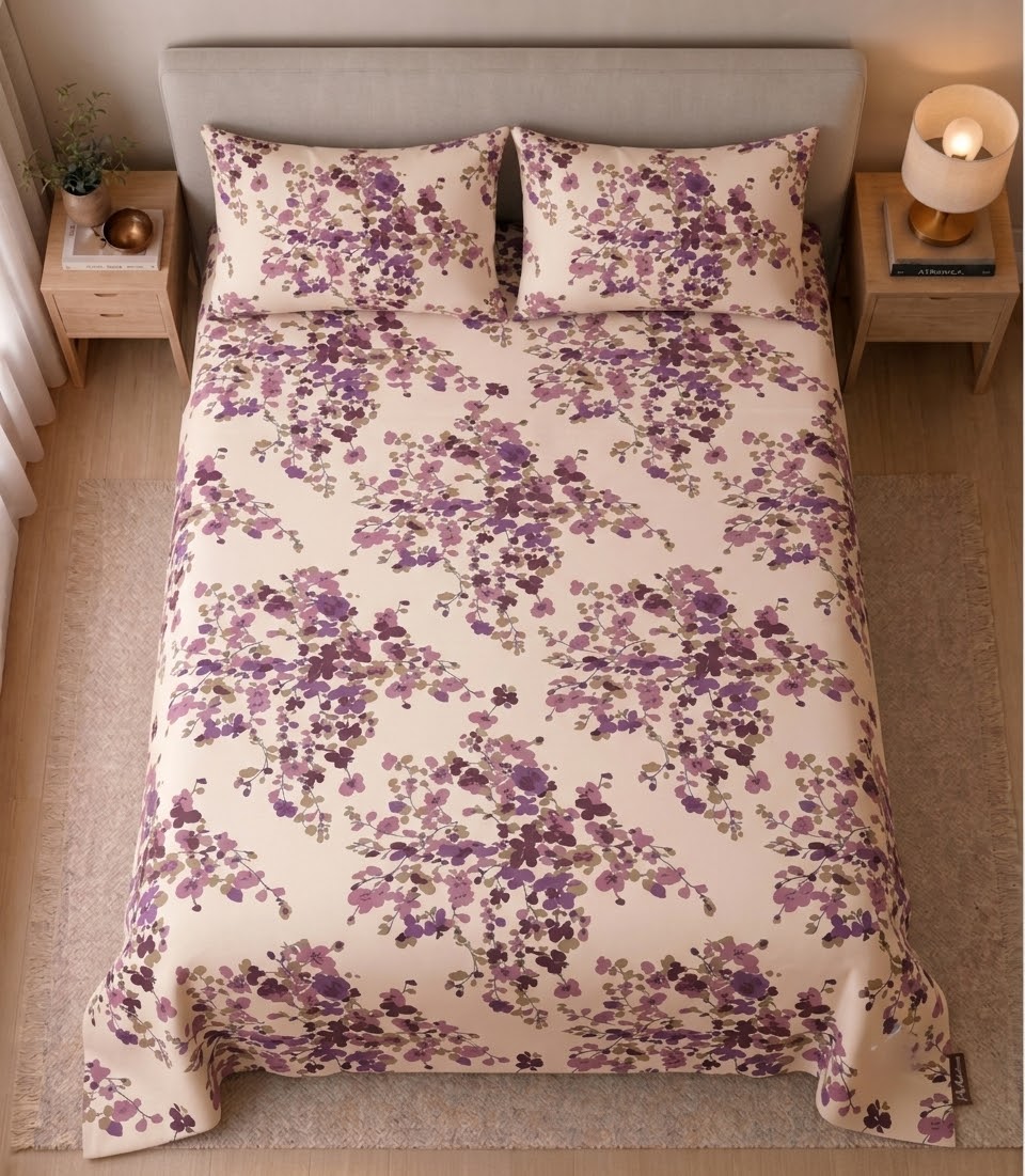 Plum Wisteria - Bedsheet set