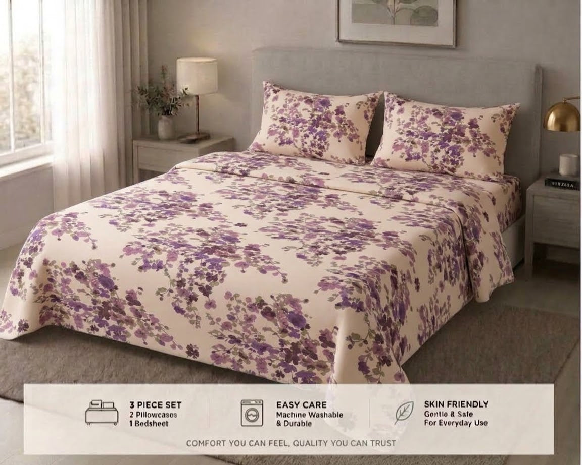 Plum Wisteria - Bedsheet set