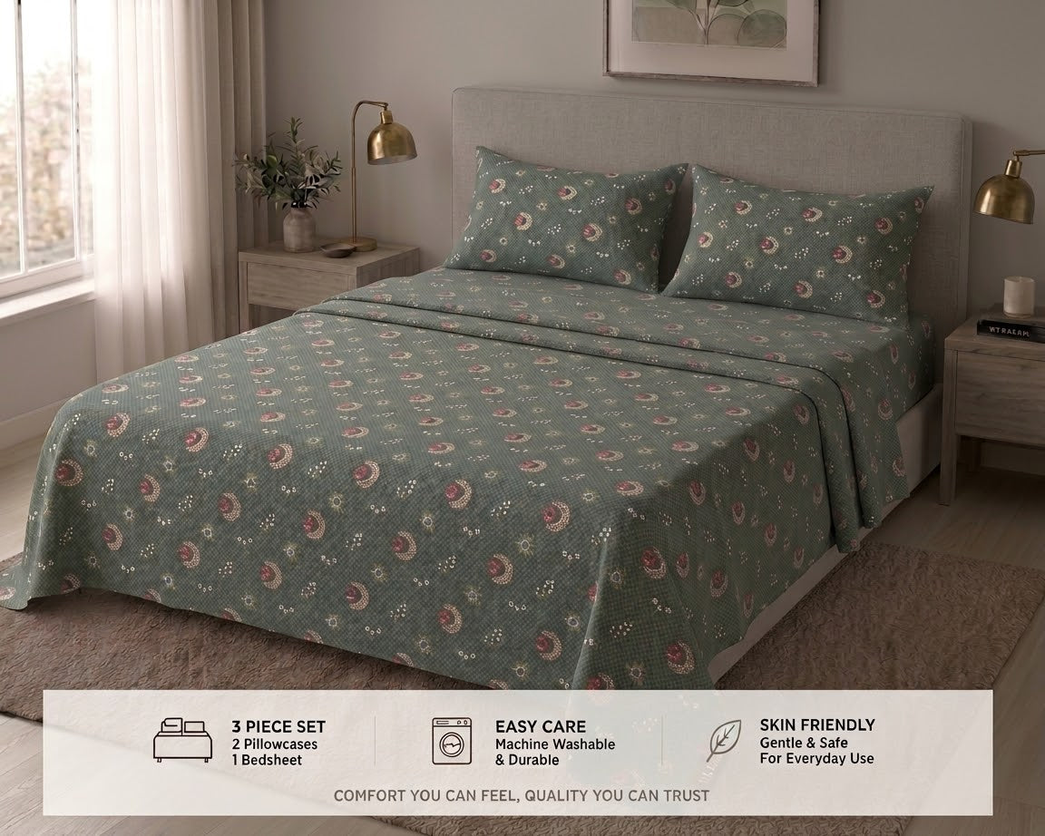 Sage Folk Charm Bedsheet Set