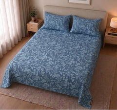 Denim Silhouette Bloom Bedsheet Set