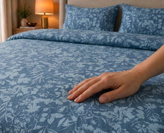 Denim Silhouette Bloom Bedsheet Set
