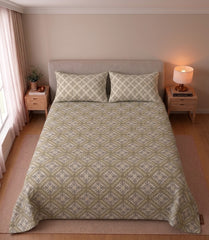 Olive Tile Trellis Bedsheet Set