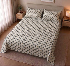 Ivory Diamond Ikat Bedsheet Set