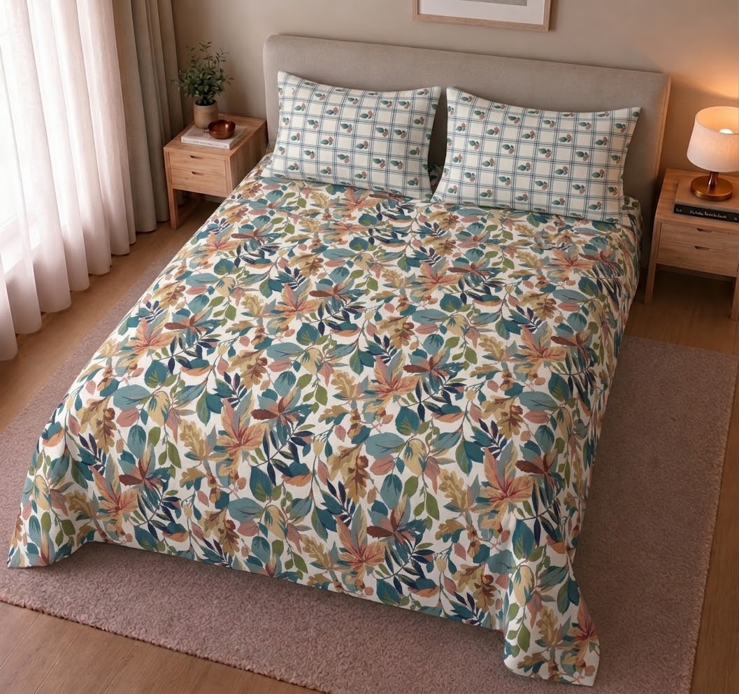 Autumn Canopy Leaves - Bedsheet set