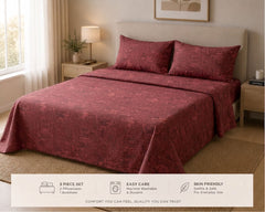 Maroon Drift - Bedsheet set