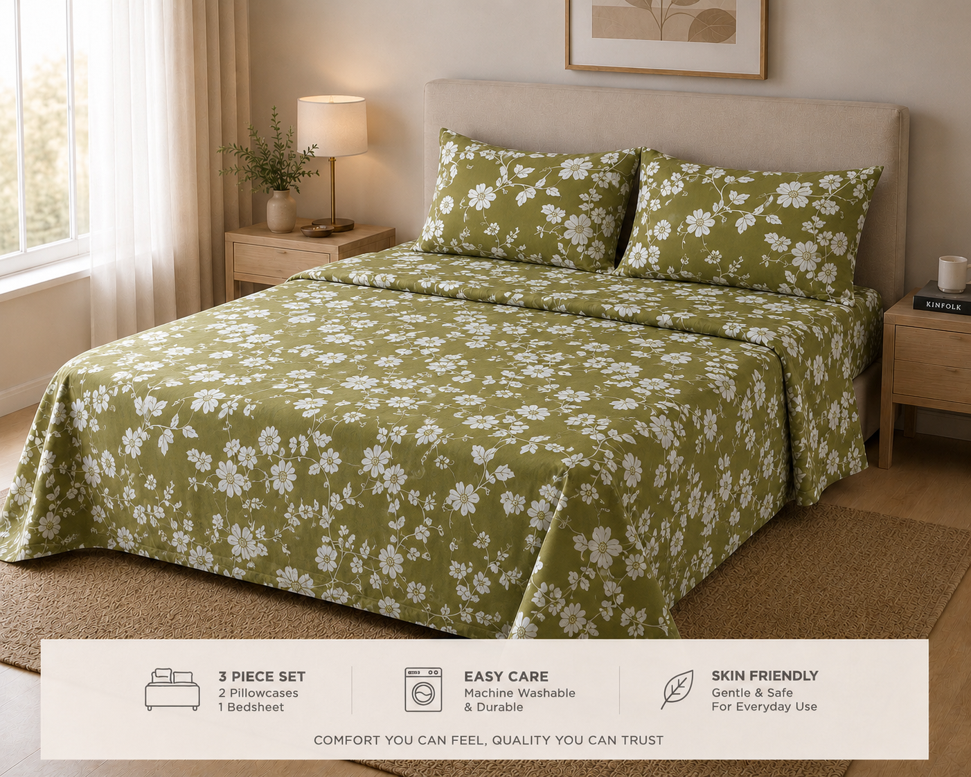 Olive Blossom - Bedsheet set