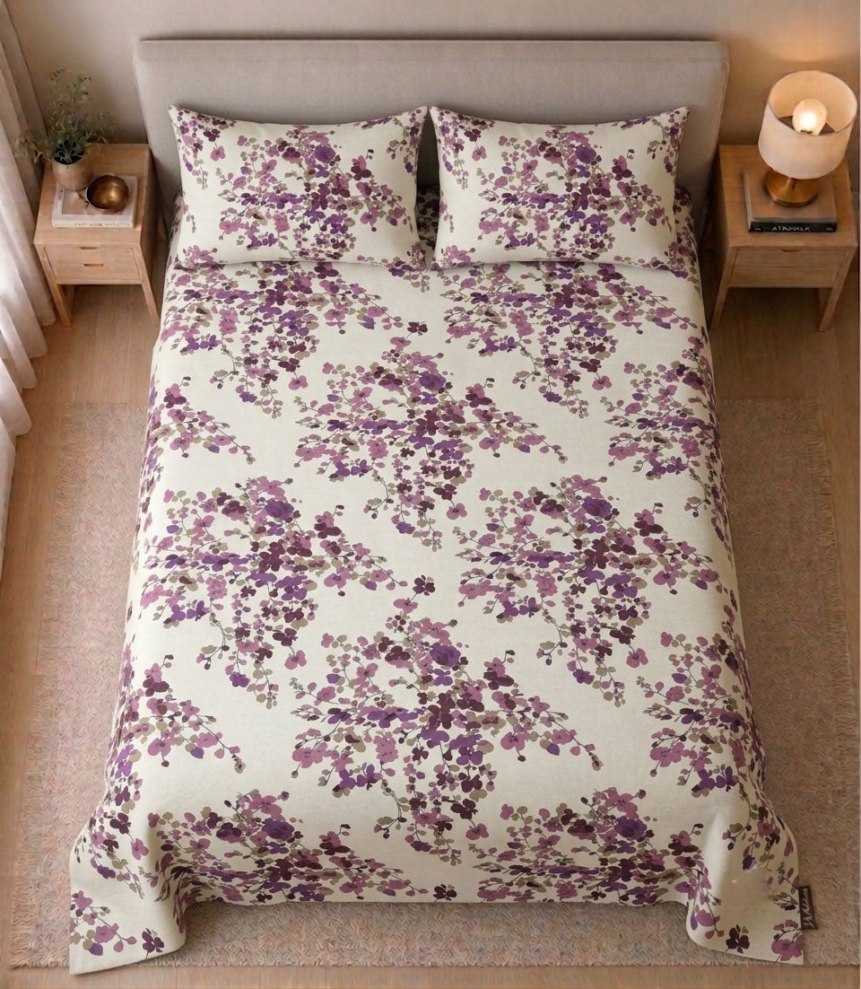 Plum Wisteria - Bedsheet set