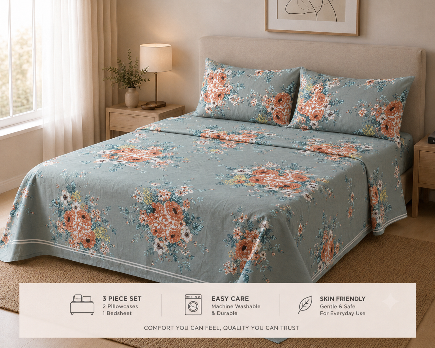 Sage Bouquet - Bedsheet set