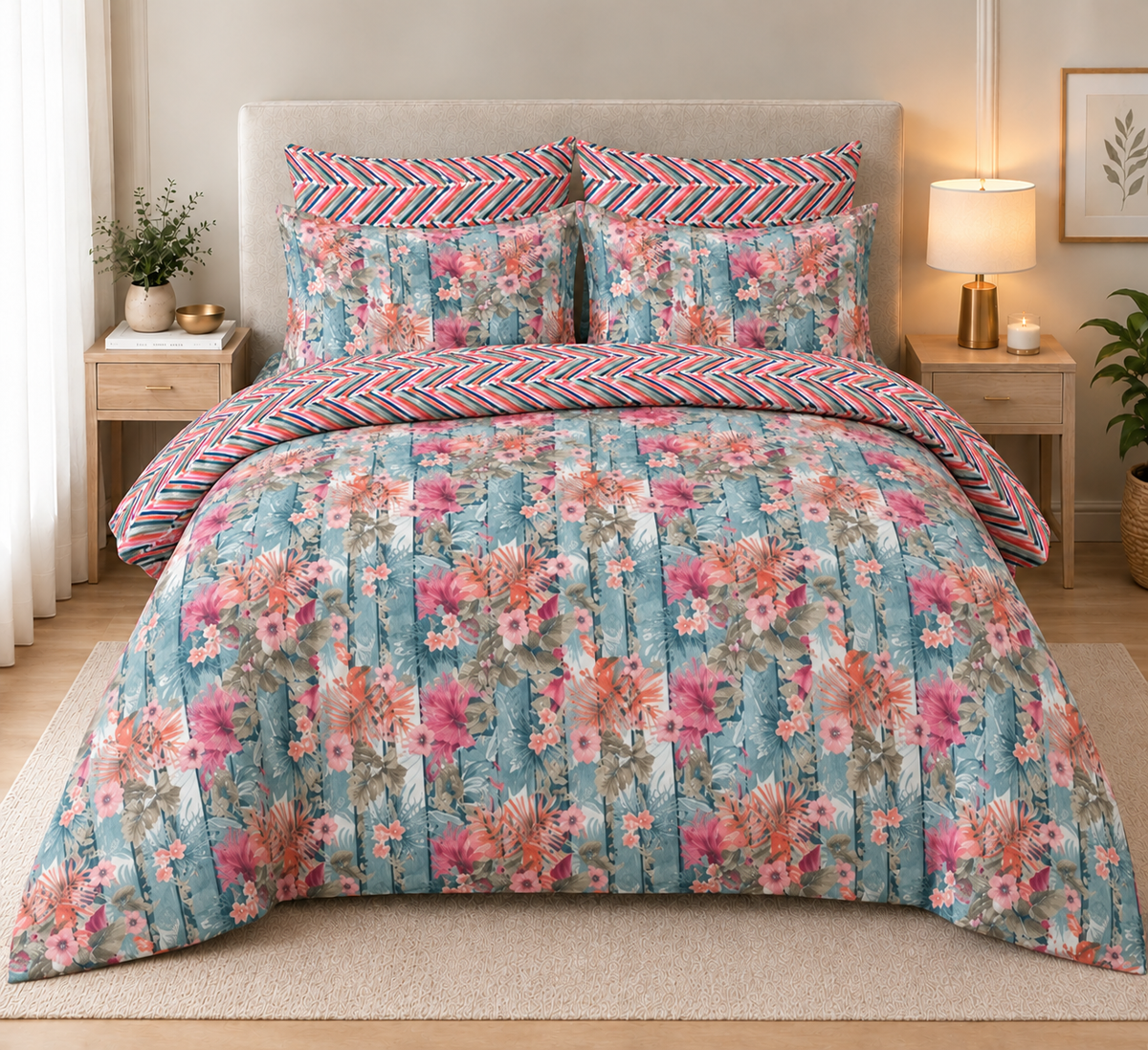 Tropicana Bloom Sky Duvet Set