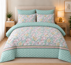 Mint Magnolia Garden Duvet Set